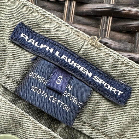 POLO Ralph Lauren Ladies All Cotton Olive Flat Front Chinos - Size 6 - Picture 2 of 12